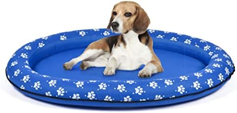 WAGS & WIGGLES כפה עגולה מיטת חיית מחמד צפה | מיטת כלבים שצפה בבריכה או באגם מתנפחים כלבים צפים | צעצועי